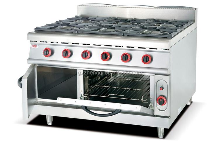 (zqw-878) 燃气烹饪范围/带烤箱的燃气灶/4 燃烧器煤气商业烹饪范围